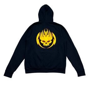 The Offspring Flame Skull Logo Full Zip Hoodie Men's Medium Punk Rock Skater